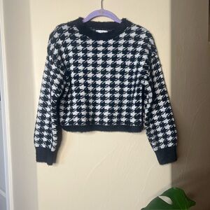 Black and White Houndstooth Sweater